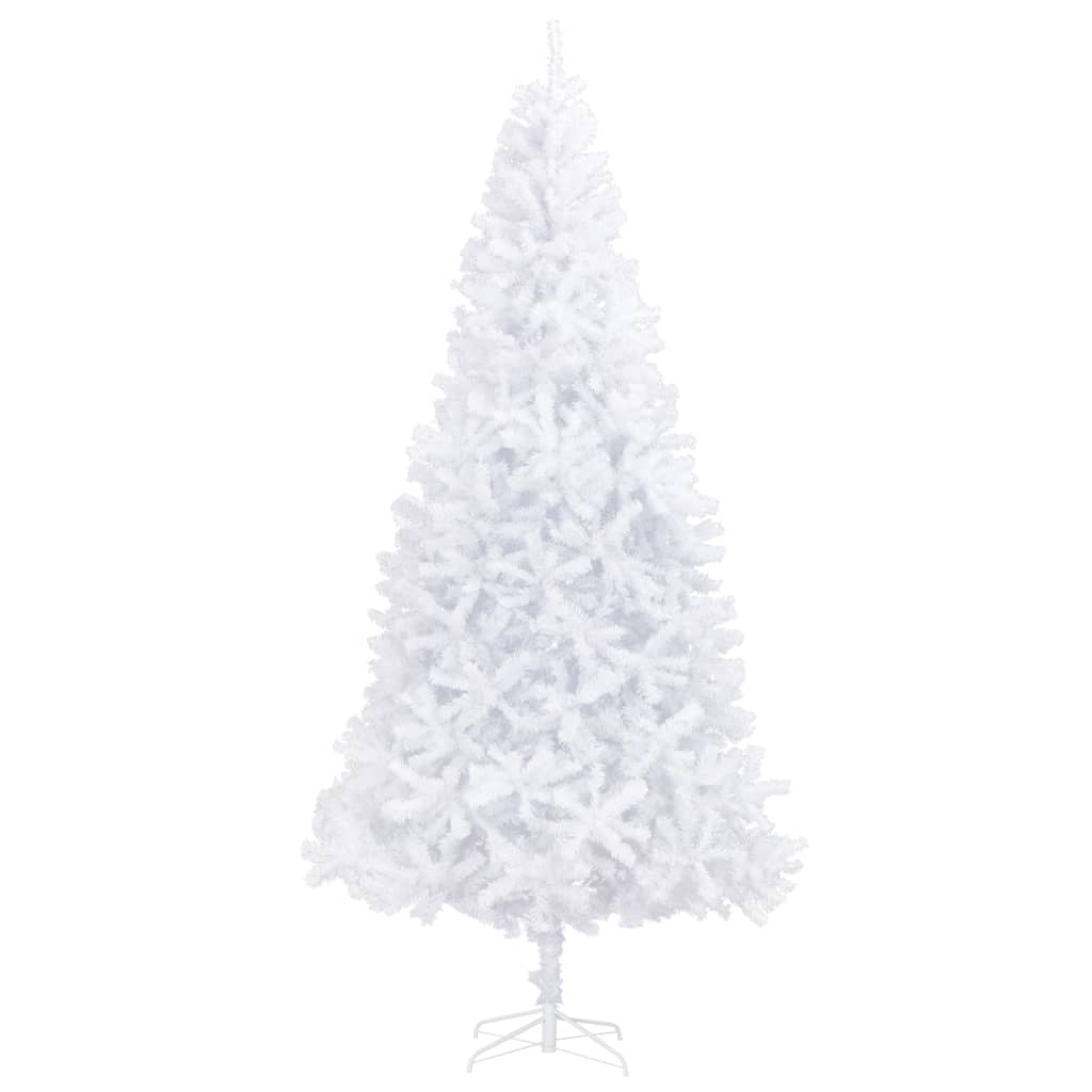 vidaXL Brad Crăciun pre-iluminat, set globuri/LEd-uri, alb, 300 cm
