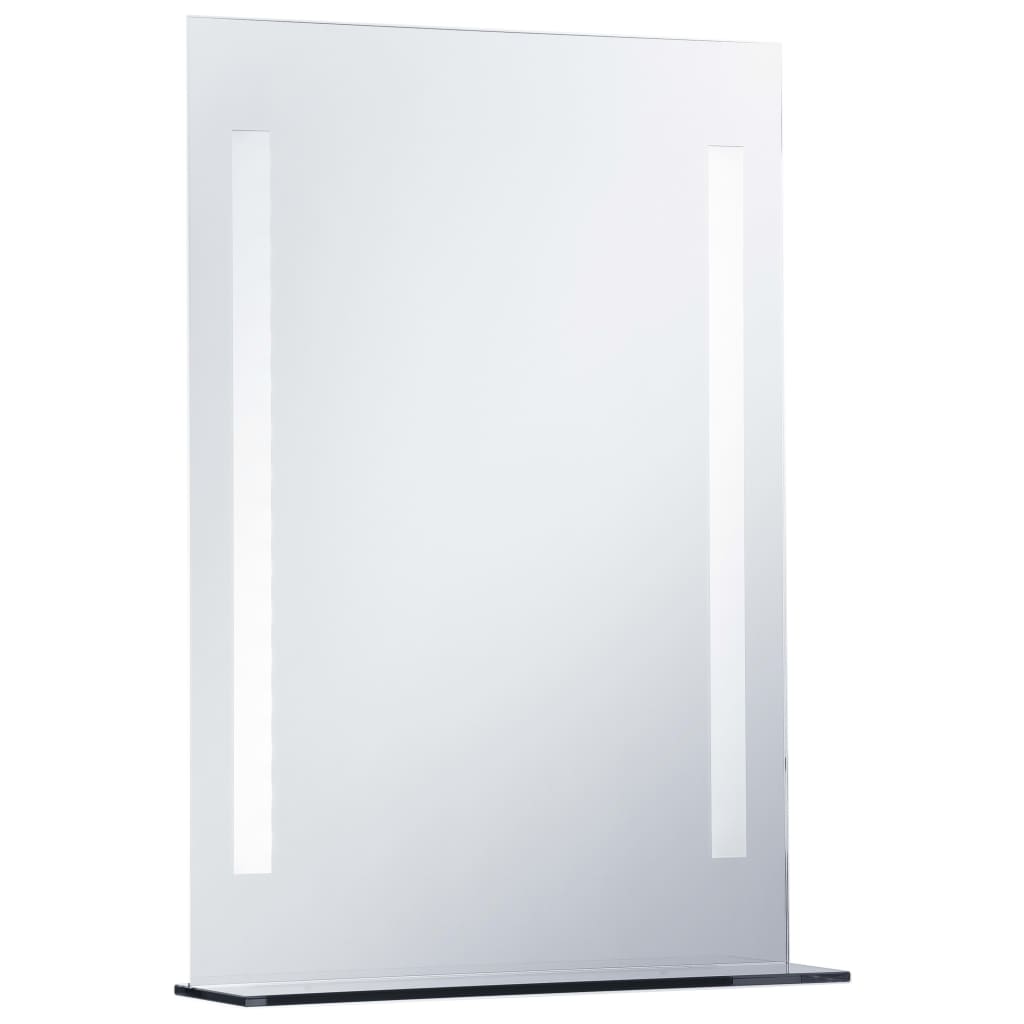 vidaXL Oglindă cu LED de perete pentru baie, cu raft, 50 x 70 cm