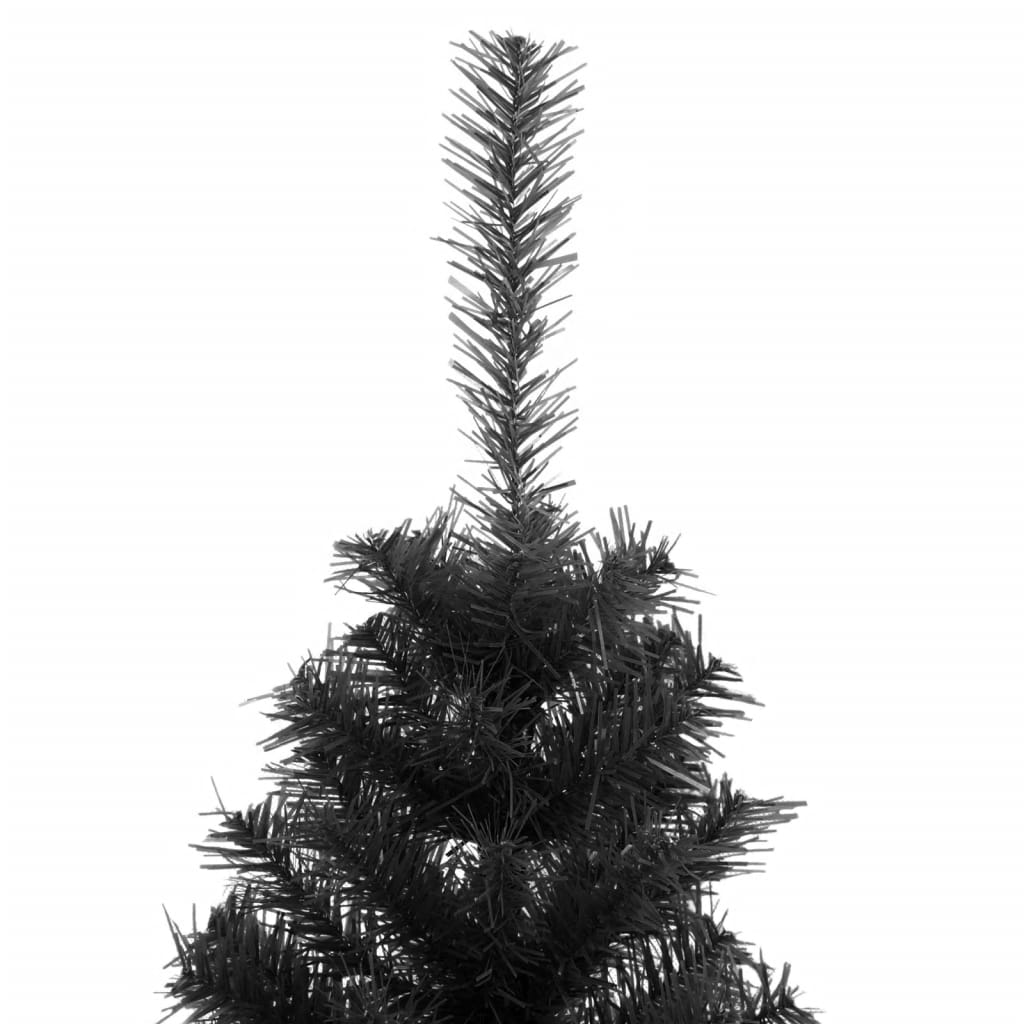 vidaXL Pom de Crăciun artificial cu suport, negru, 150 cm, PVC