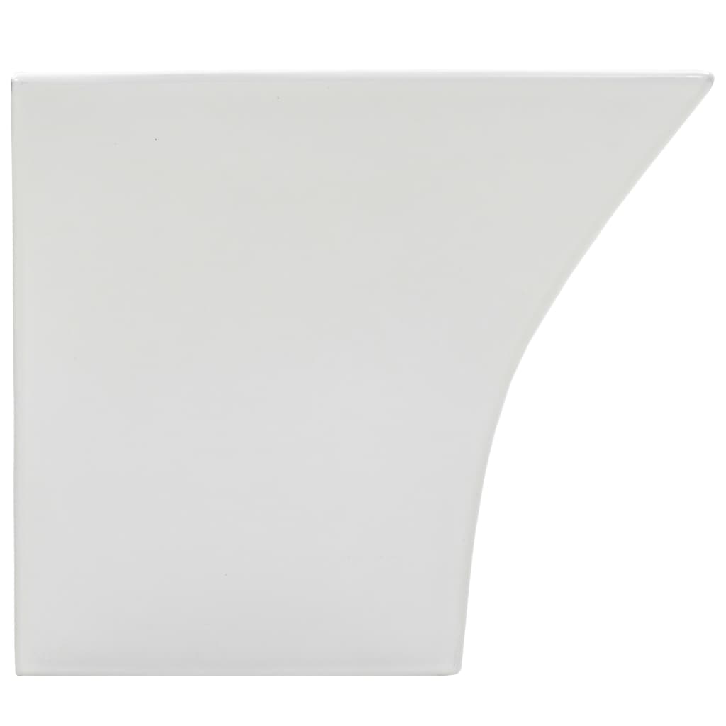 vidaXL Chiuvetă ceramică suspendată pe perete, alb, 500x450x410 mm