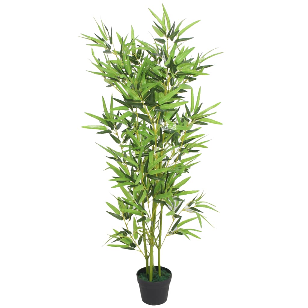 vidaXL Bambus artificial cu ghiveci 120 cm, verde