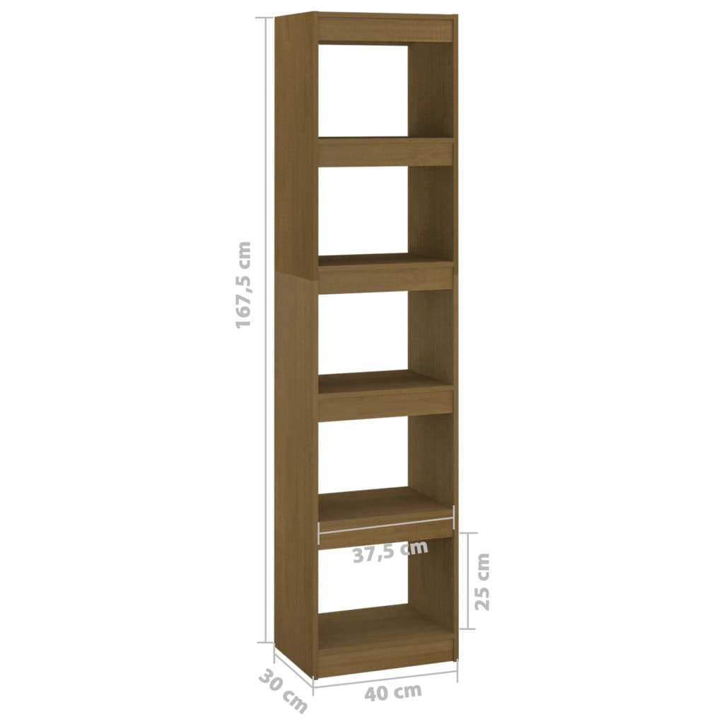 vidaXL Bibliotecă/Separator cameră maro miere 40x30x167,5 cm lemn pin