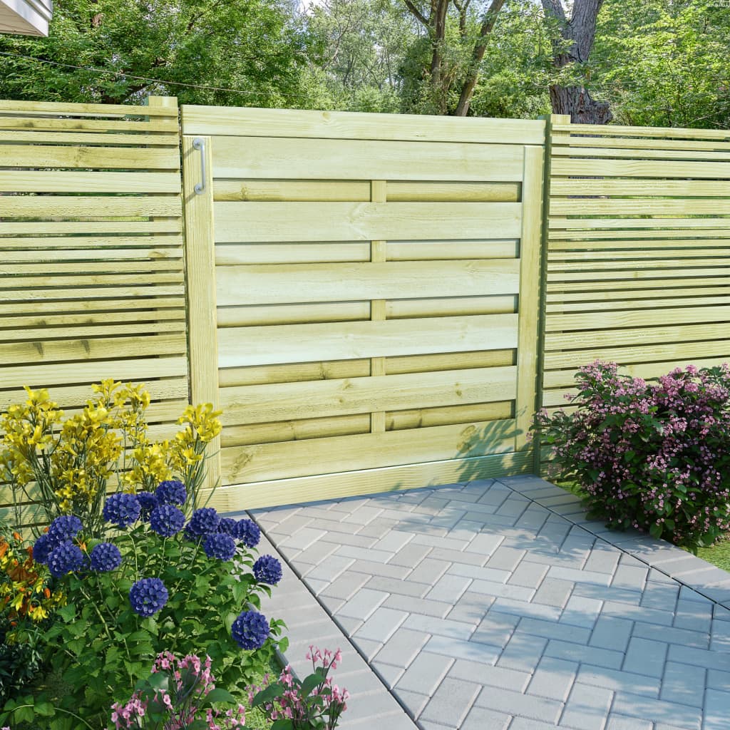 vidaXL Poartă de grădină, verde, 100 x 100 cm, lemn de pin tratat