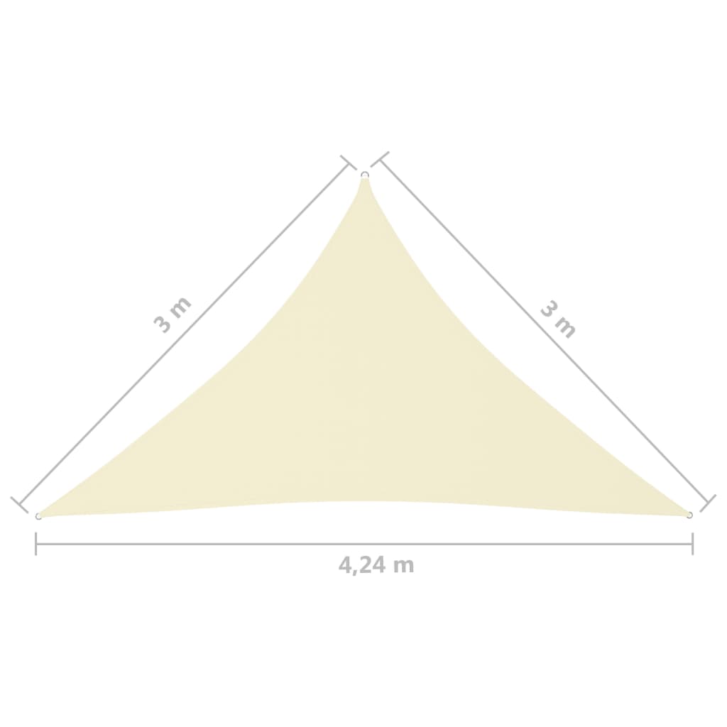 vidaXL Parasolar, crem, 3x3x4,24 m, țesătură oxford, triunghiular