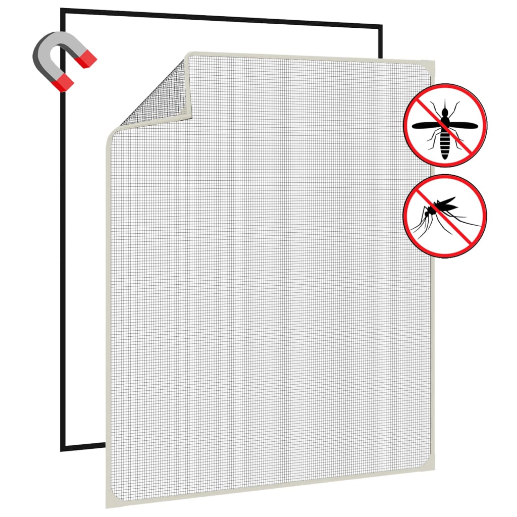 vidaXL Plasă insecte magnetică pentru ferestre, alb, 100x120 cm