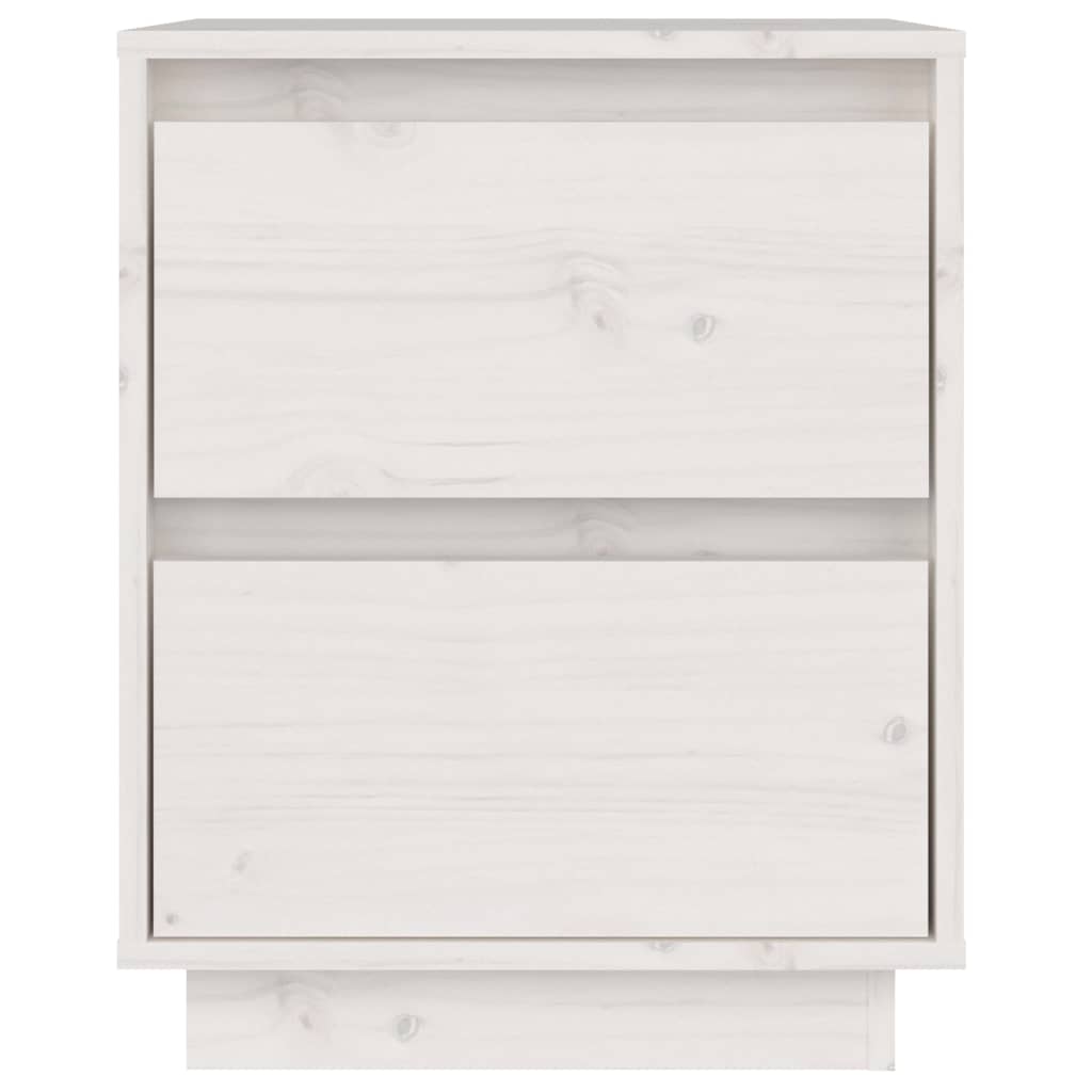vidaXL Noptieră, alb, 40x35x50 cm, lemn masiv de pin