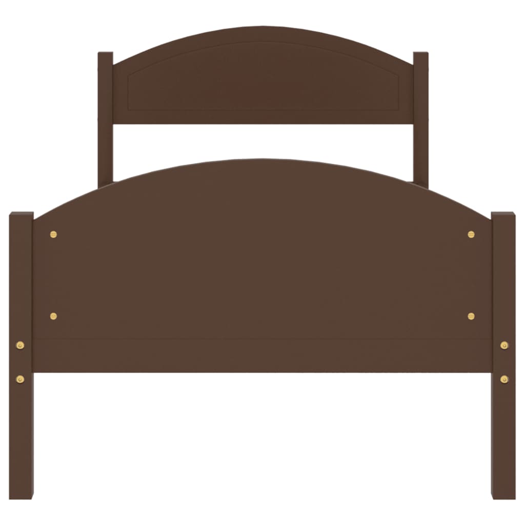vidaXL Cadru de pat, maro închis, 100x200 cm, lemn masiv de pin