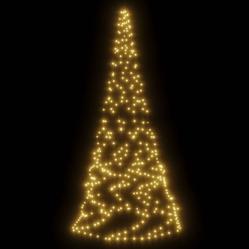 vidaXL Brad de Crăciun pe catarg, 200 LED-uri, alb cald, 180 cm