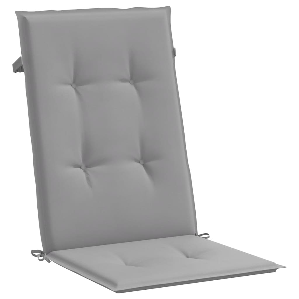 vidaXL Perne scaun cu spătar înalt, 4 buc., gri, 120x50x3 cm, textil
