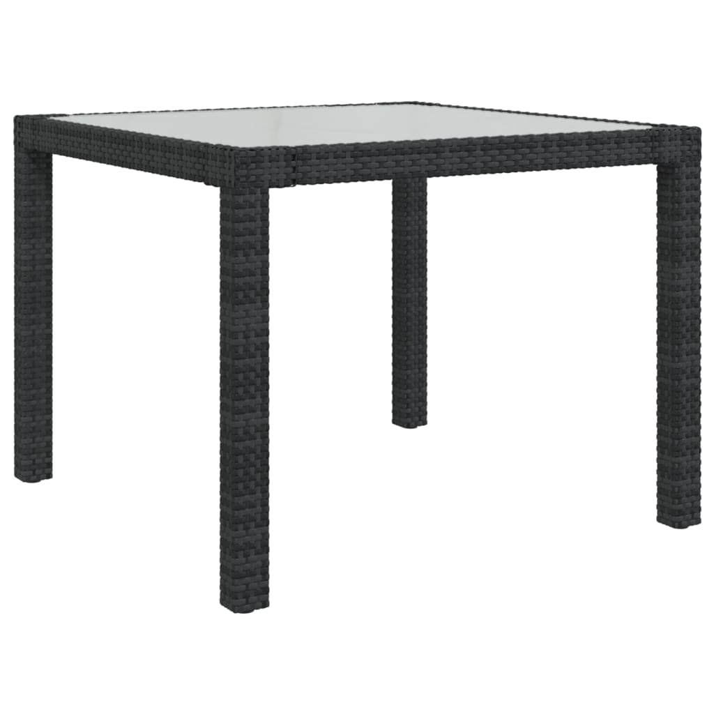 vidaXL Set mobilier de exterior cu perne, 3 piese, negru, poliratan
