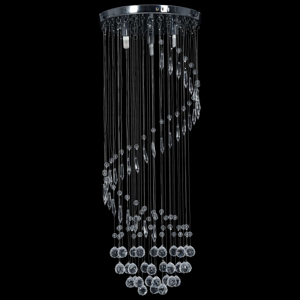 vidaXL Lustră cu mărgele de cristal, argintiu, spirală, G9