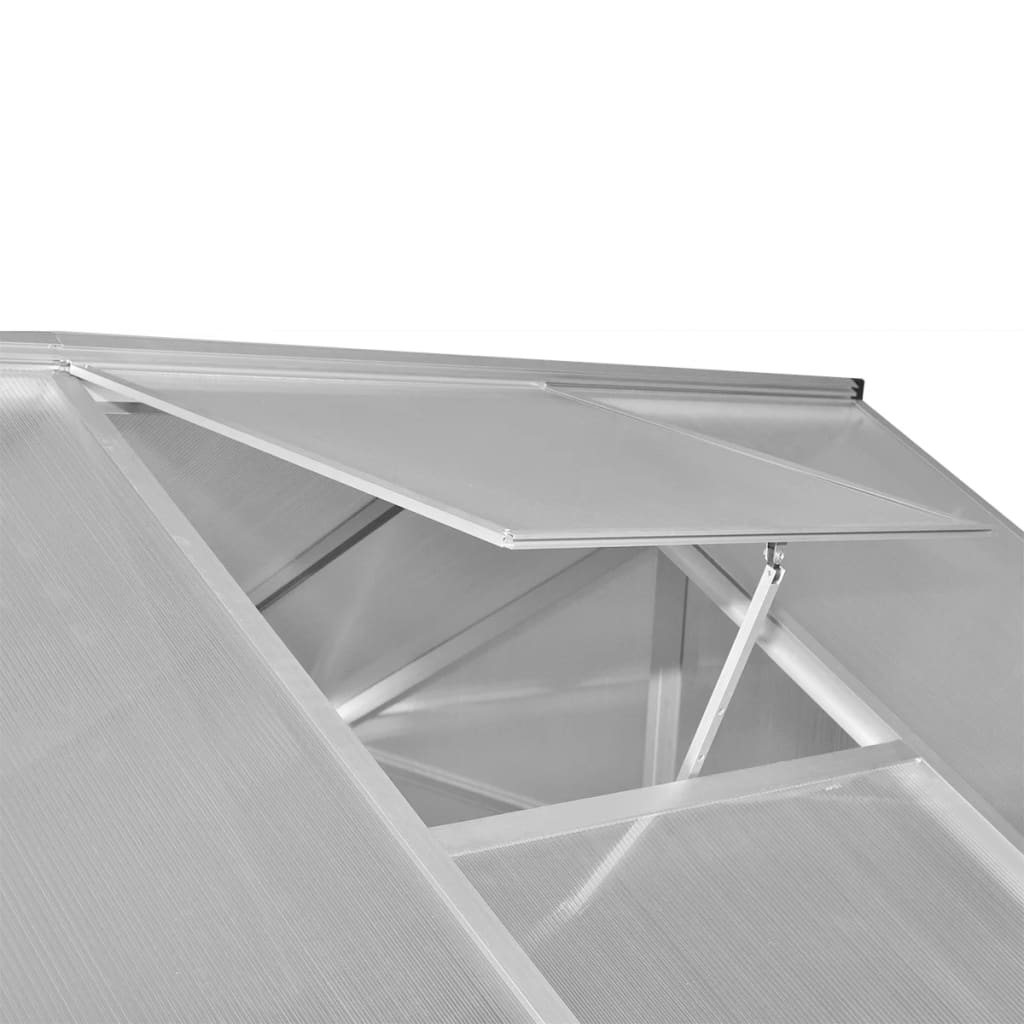 vidaXL Seră din aluminiu ranforsat cu cadru la bază, 6,05 m²