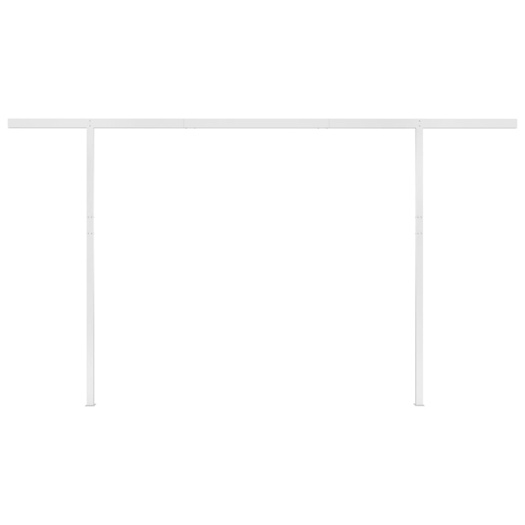 vidaXL Copertină retractabilă automat, stâlpi, galben&alb, 4,5x3,5 m