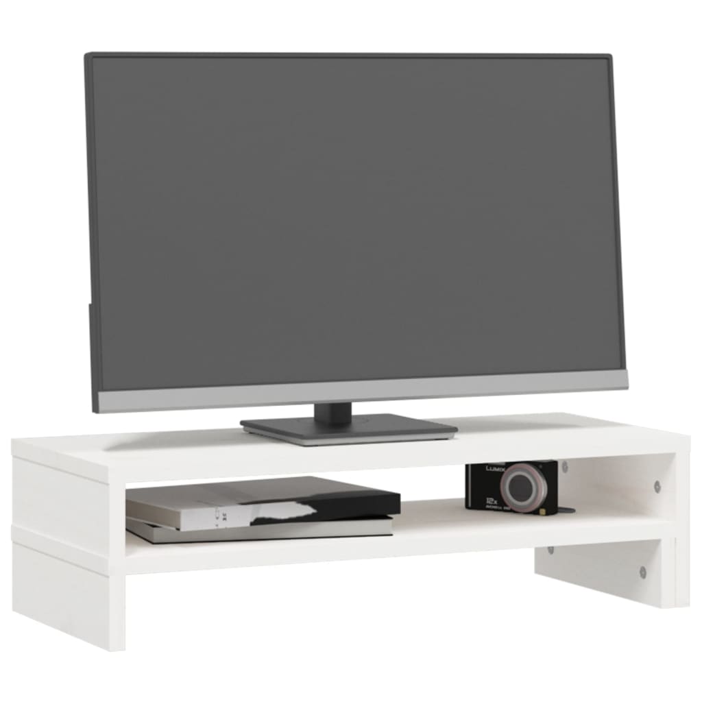 vidaXL Suport pentru monitor, (52-101)x22x14 cm, lemn masiv de pin