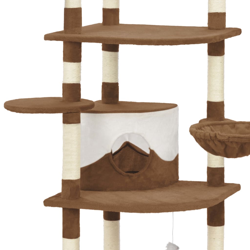 vidaXL Ansamblu pisici cu stâlpi din funie de sisal, maro, 190 cm