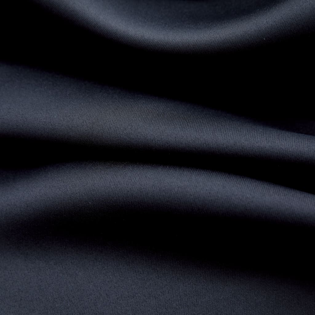 vidaXL Draperie opacă cu inele metalice, negru, 290 x 245 cm
