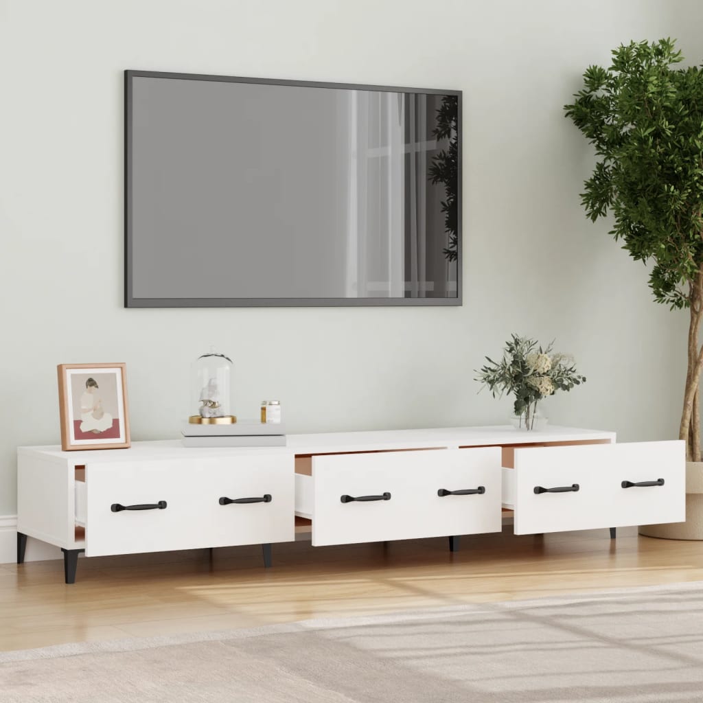 vidaXL Comodă TV, alb, 150x34,5x30 cm, lemn prelucrat
