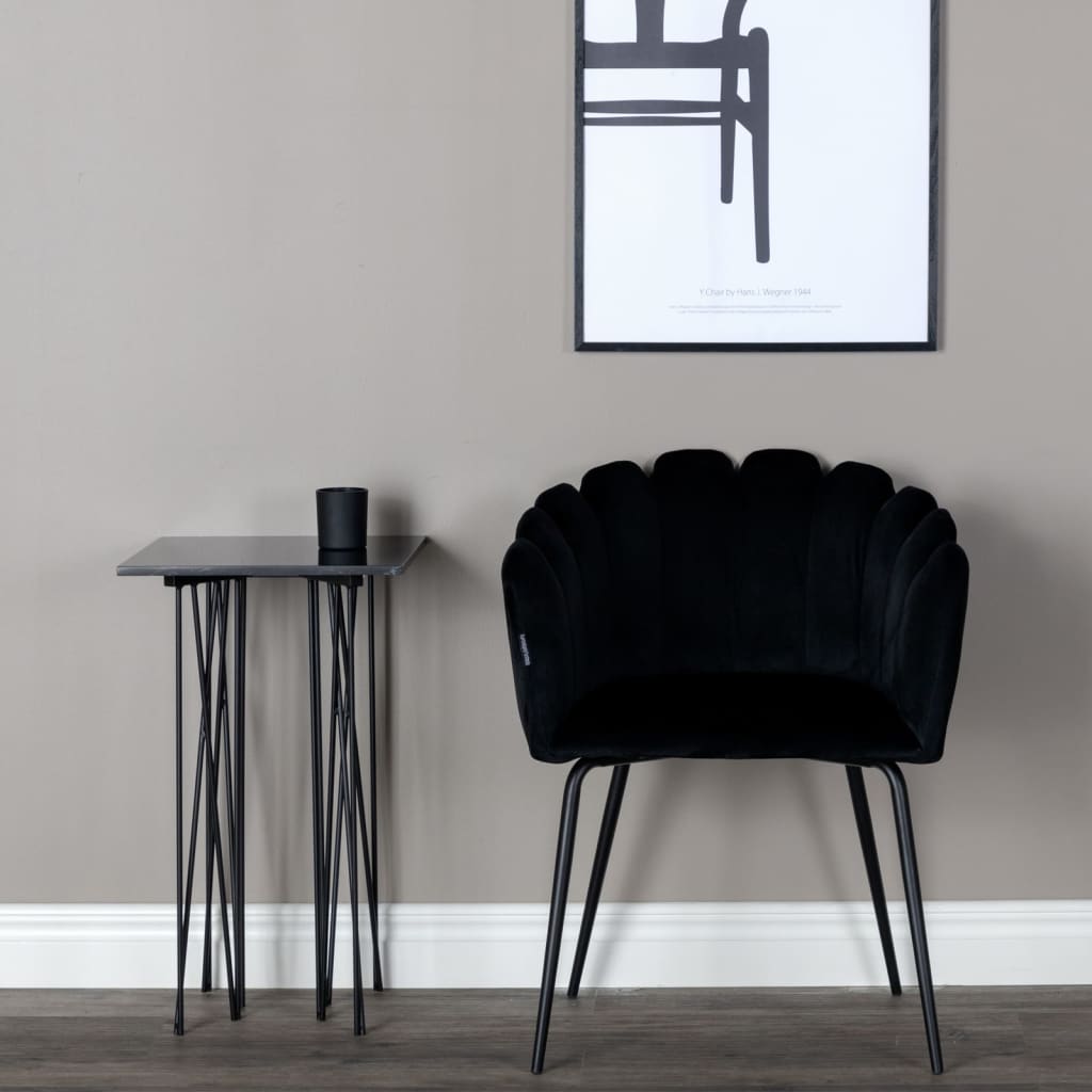 Venture Home Scaun de sufragerie „Limhamn”, negru, catifea