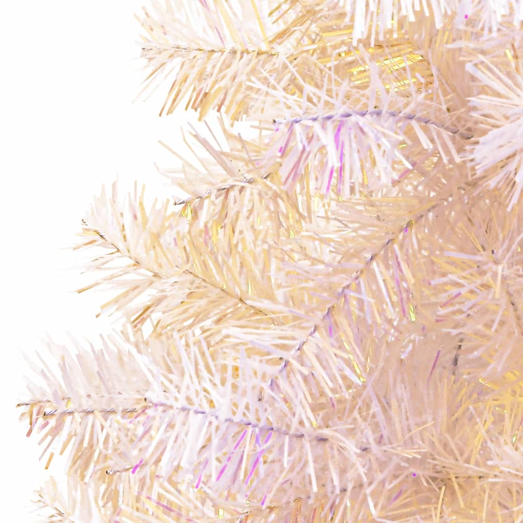vidaXL Brad de Crăciun artificial cu vârfuri irizate, alb, 150 cm, PVC