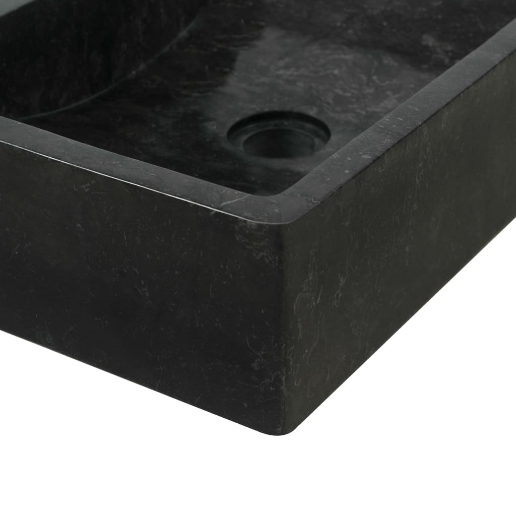 vidaXL Chiuvetă, negru extralucios, 45x30x12 cm, marmură
