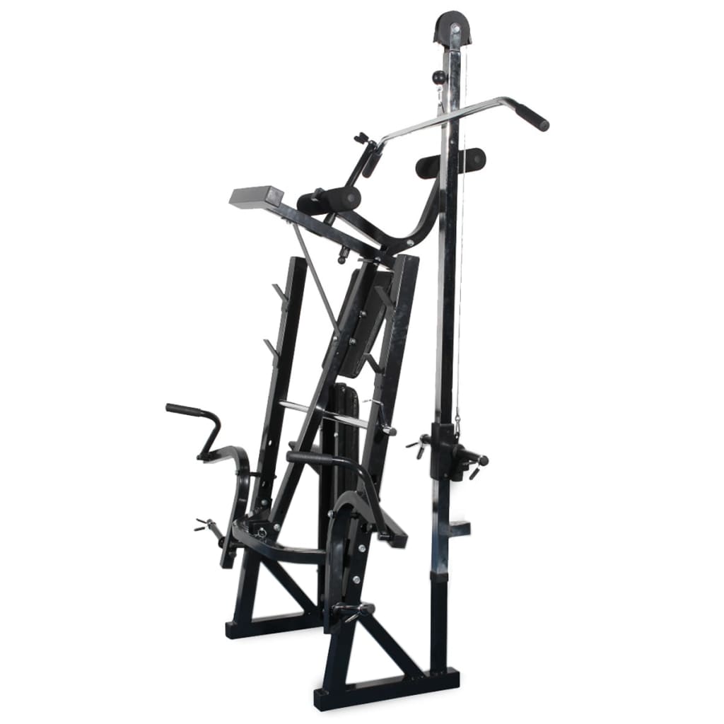 vidaXL Bancă de antrenament, rastel și set de haltere/gantere, 60,5 kg