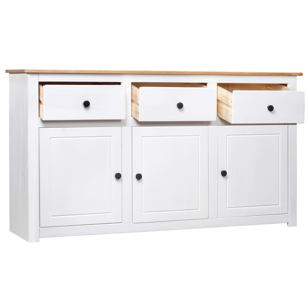 vidaXL Servantă, alb, 135 x 40 x 80 cm, lemn masiv de pin, gama Panama