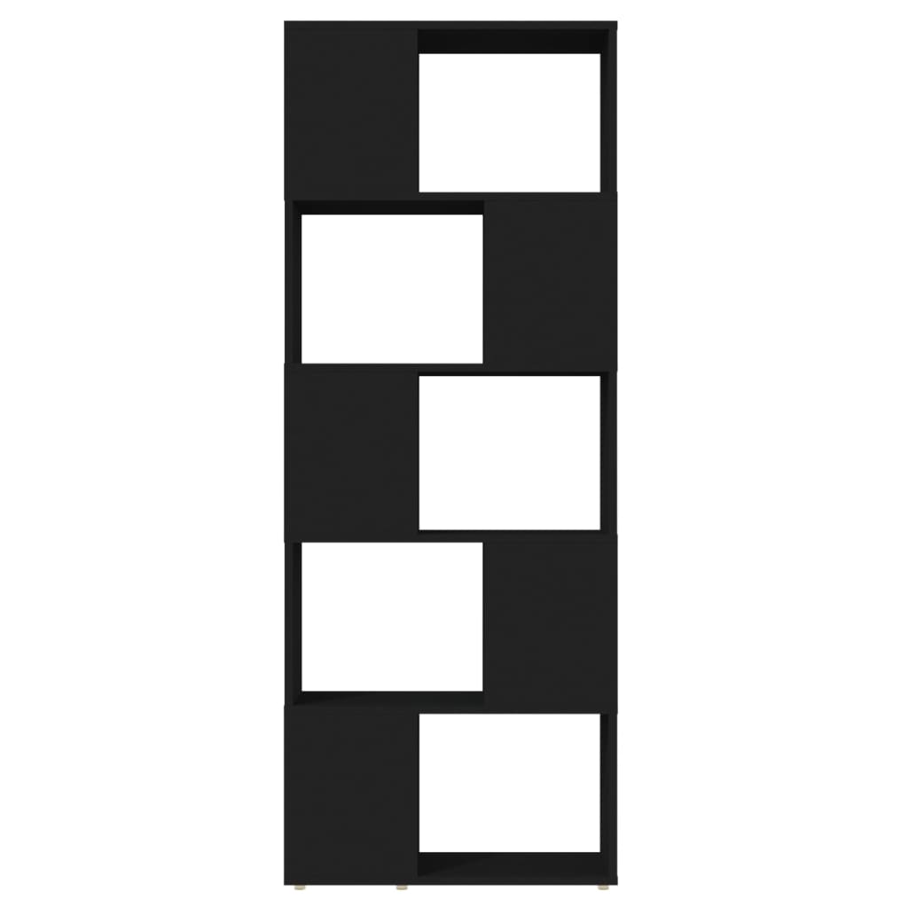 vidaXL Bibliotecă/Separator cameră, negru, 60x24x155 cm, PAL