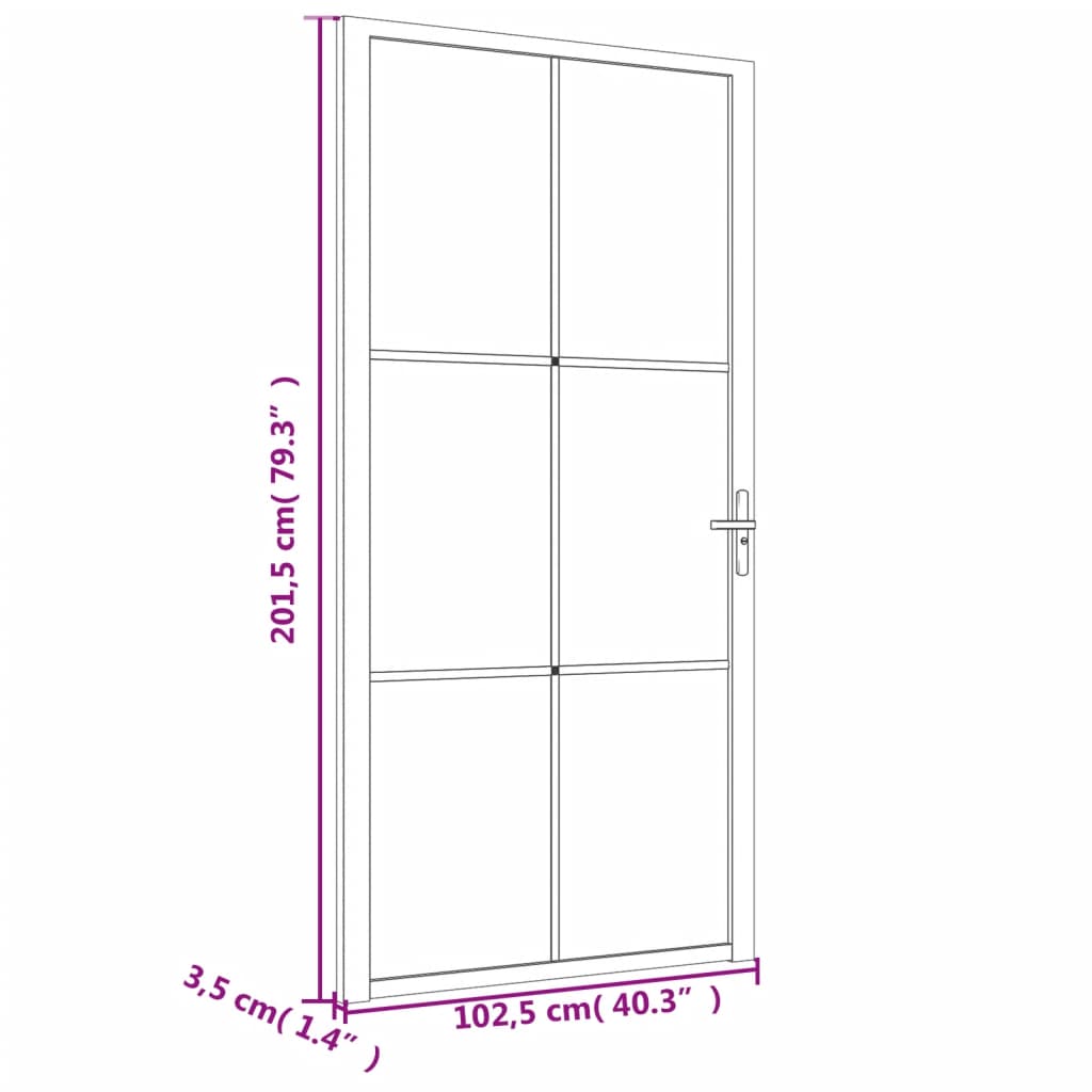 vidaXL Ușă de interior, 102,5x201,5 cm, Negru, sticlă ESG și aluminiu