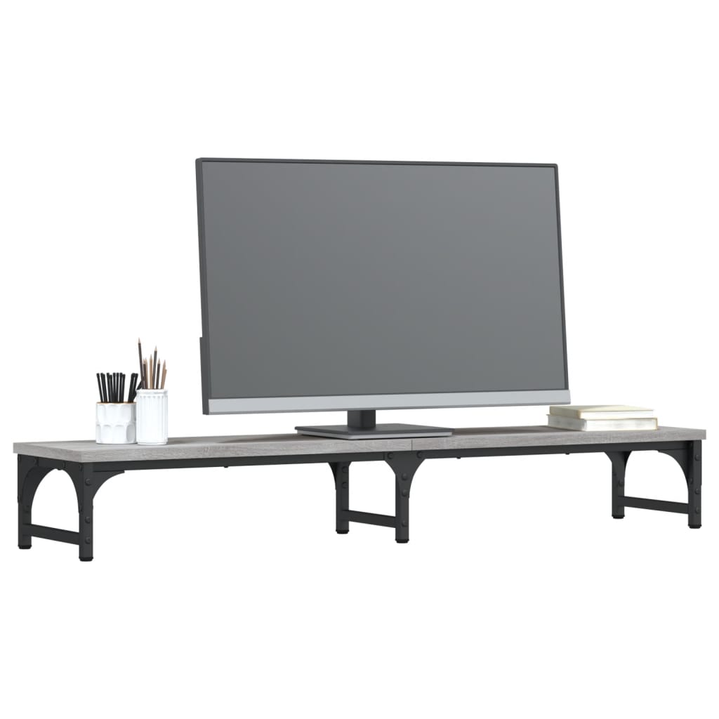 vidaXL Suport pentru monitor, gri sonoma, 105x23x15,5 cm lemn compozit