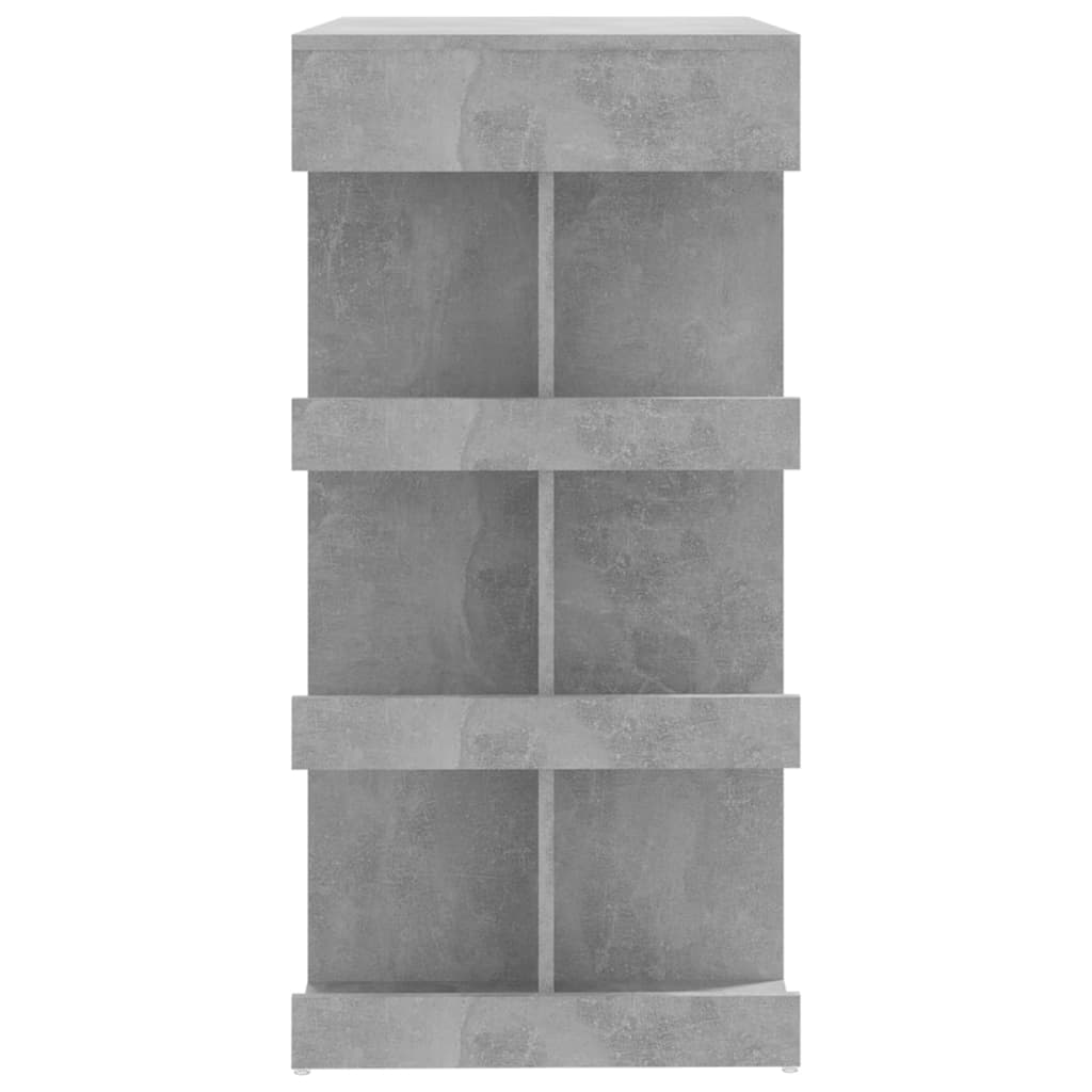 vidaXL Masă bar cu raft de depozitare, gri beton, 100x50x101,5 cm, PAL