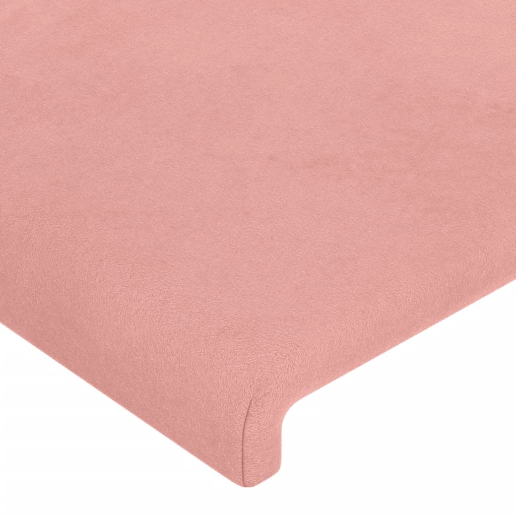 vidaXL Tăblie de pat cu LED, roz, 100x5x118/128 cm, catifea