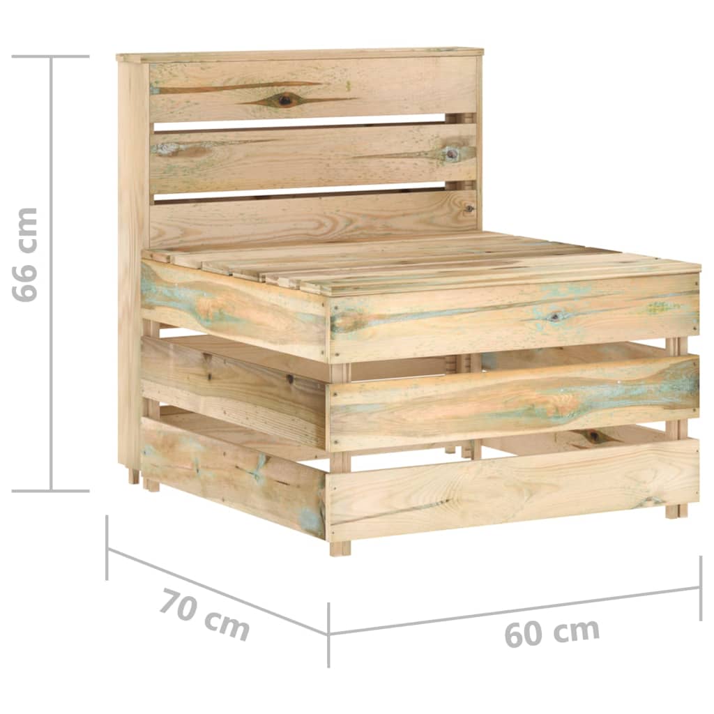 vidaXL Set mobilier de grădină, 3 piese, lemn de pin verde tratat