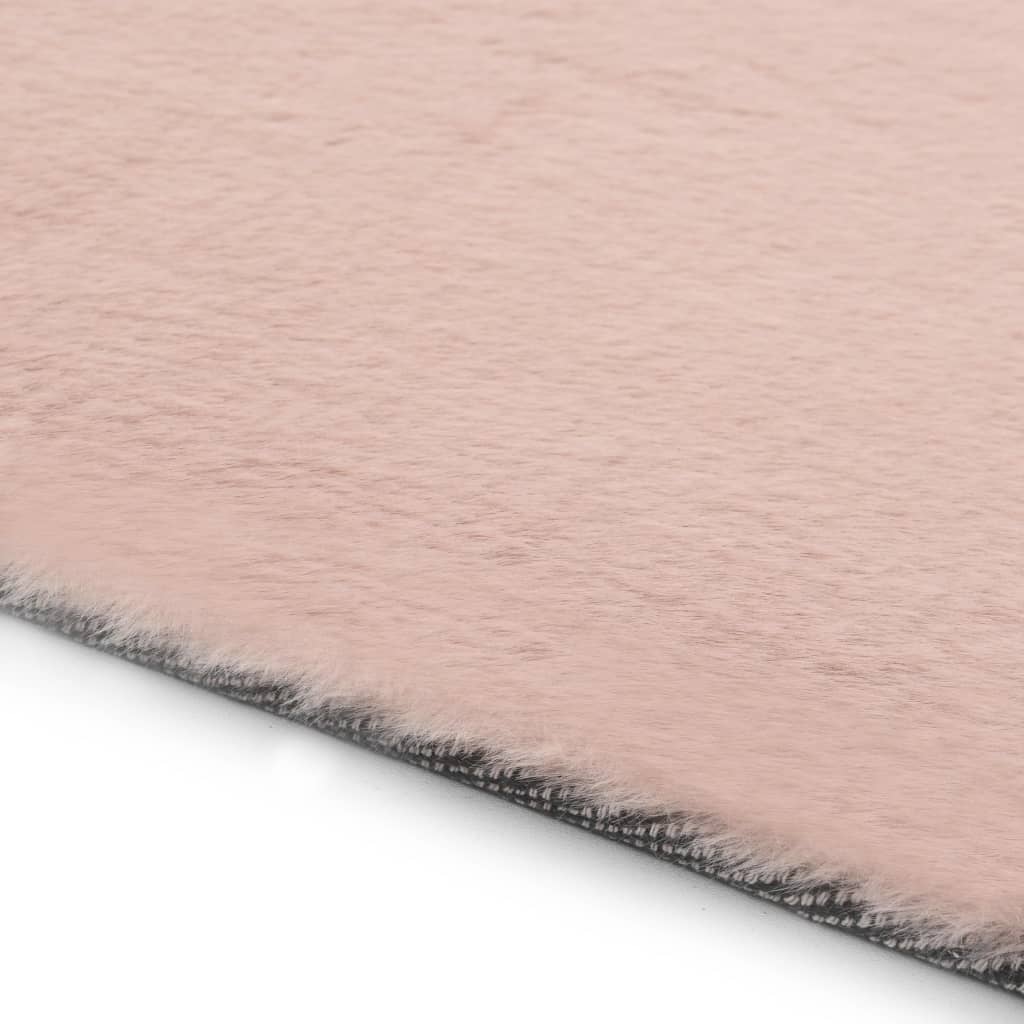 vidaXL Covor, roz învechit, 160 x 230 cm, blană ecologică de iepure