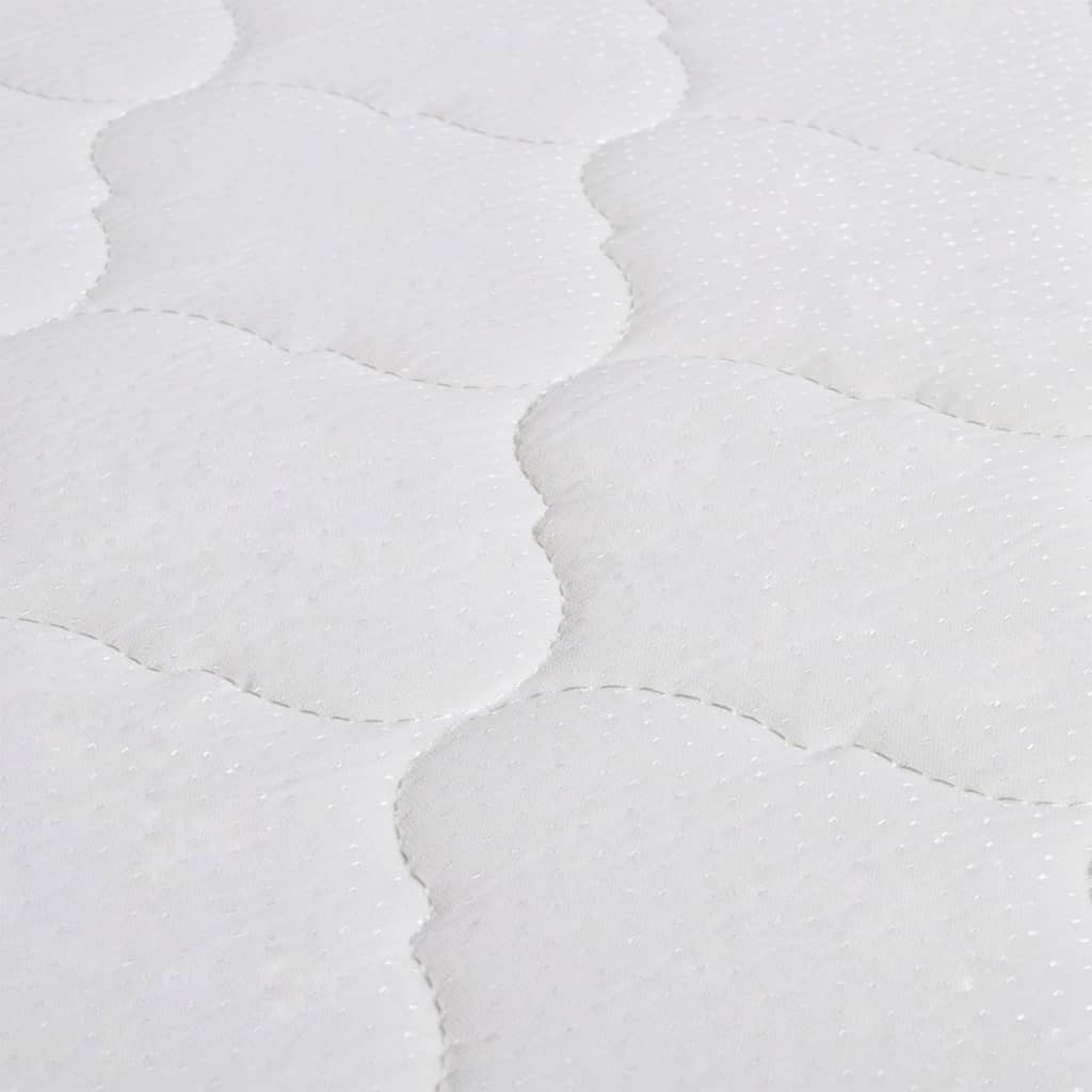 vidaXL Pat cu saltea spumă memorie, alb, 180 x 200 cm, piele ecologică