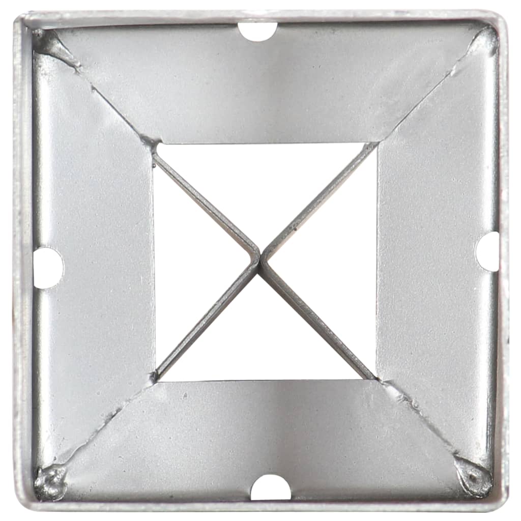 vidaXL Țăruși de sol, 2 buc., argintiu, 9x9x75 cm, oțel galvanizat