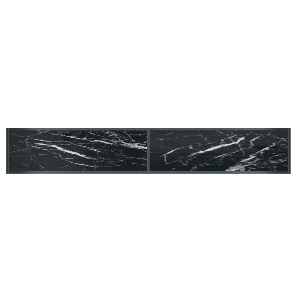 vidaXL Masă consolă, negru, 220x35x75,5 cm, sticlă securizată