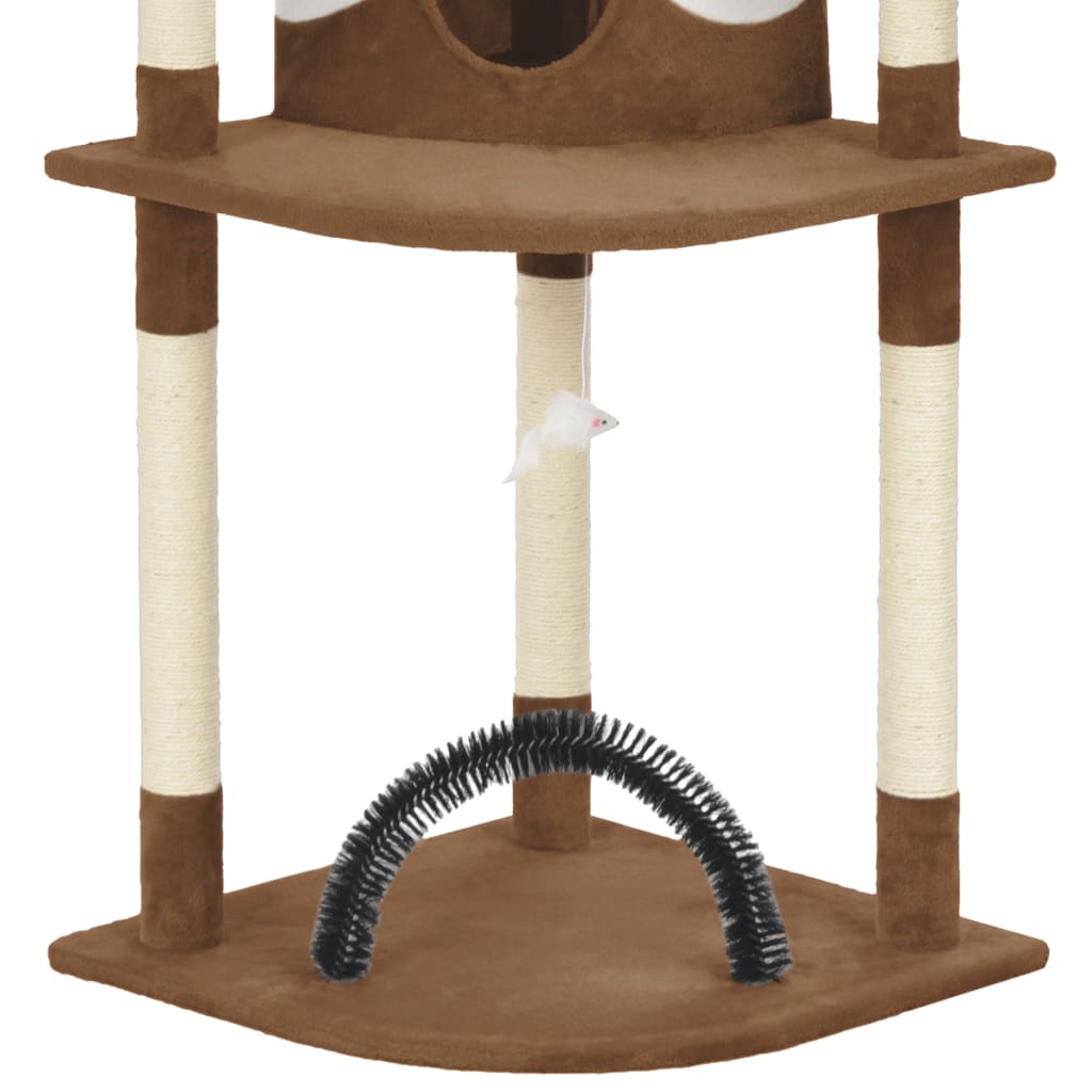 vidaXL Ansamblu pisici cu stâlpi din funie de sisal, maro, 190 cm