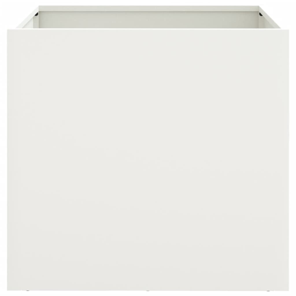 vidaXL Jardinieră, alb, 42x40x39 cm, oțel laminat la rece