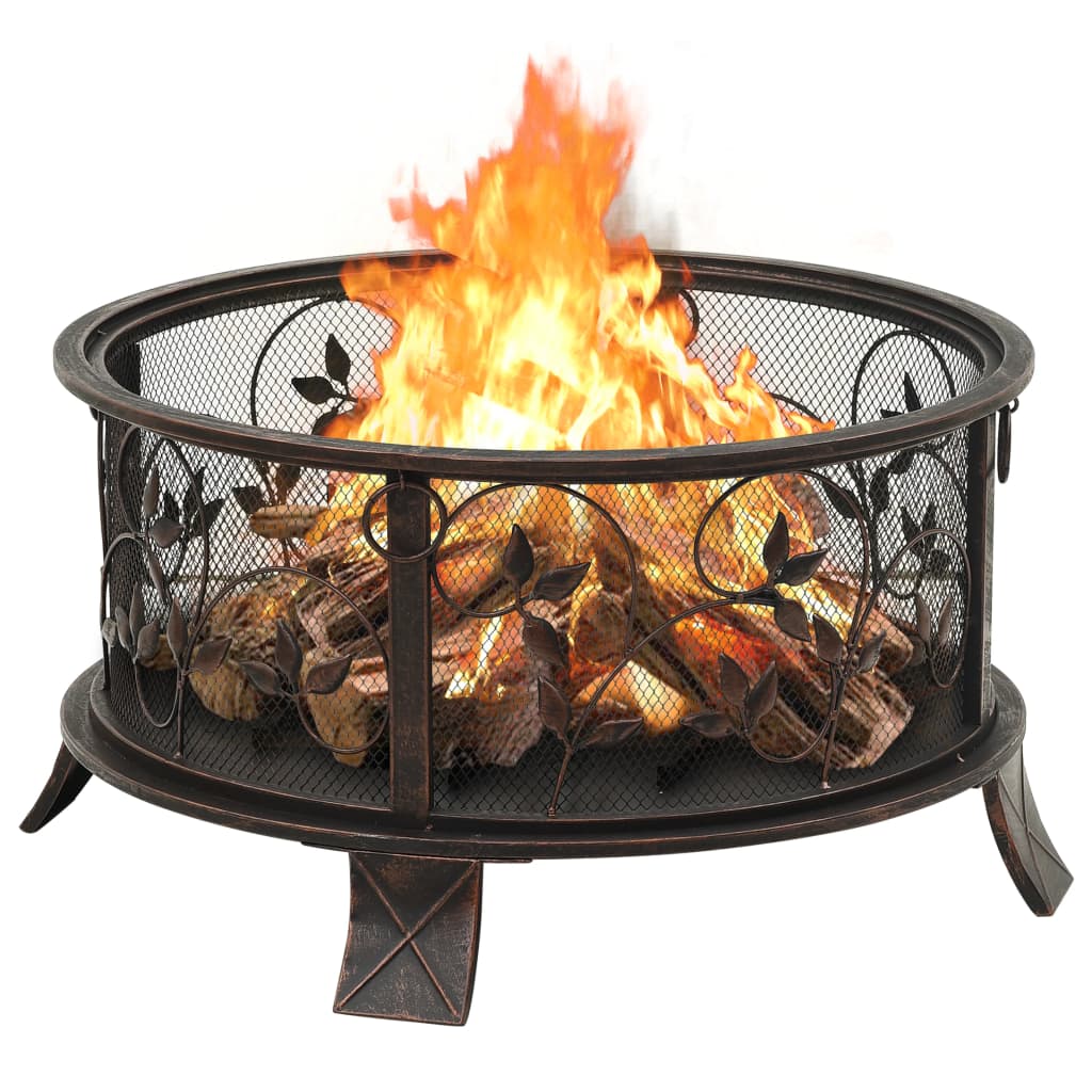 vidaXL Vatră de foc rustică, cu vătrai, 67,5 cm, oțel, XXL