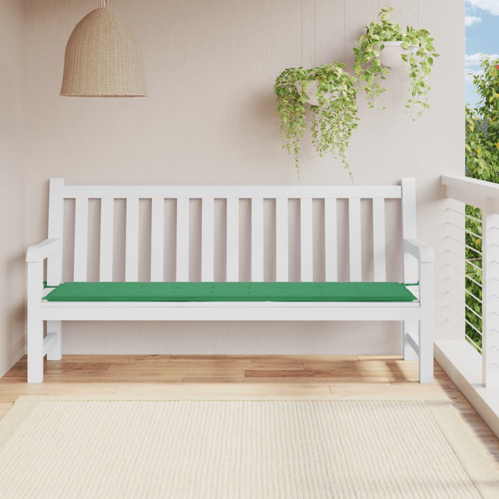 vidaXL Pernă de bancă de grădină, verde, 200x50x3 cm, textil oxford