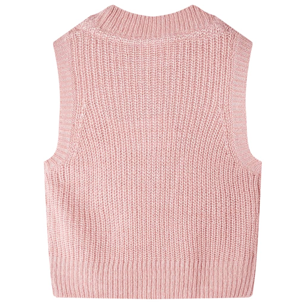 Vestă pulover pentru copii tricotată, roz deschis, 92