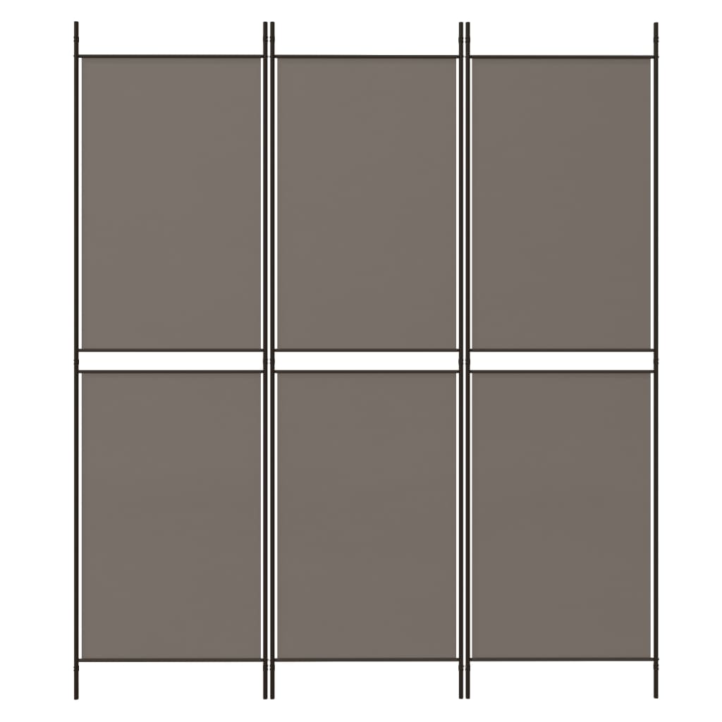 vidaXL Paravan de cameră cu 3 panouri, antracit, 150 x 180 cm, textil