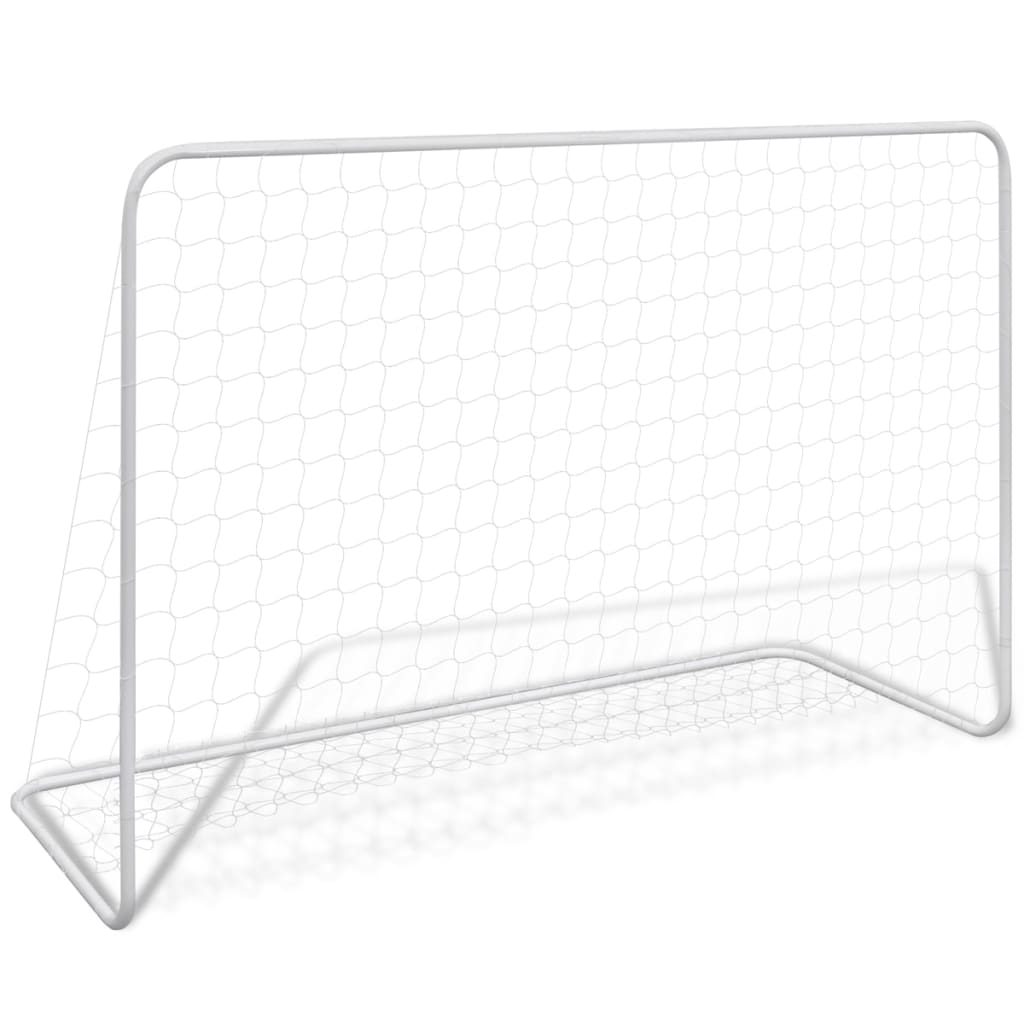 vidaXL Porți de fotbal cu plase 2 buc. alb 182x61x122 cm oțel