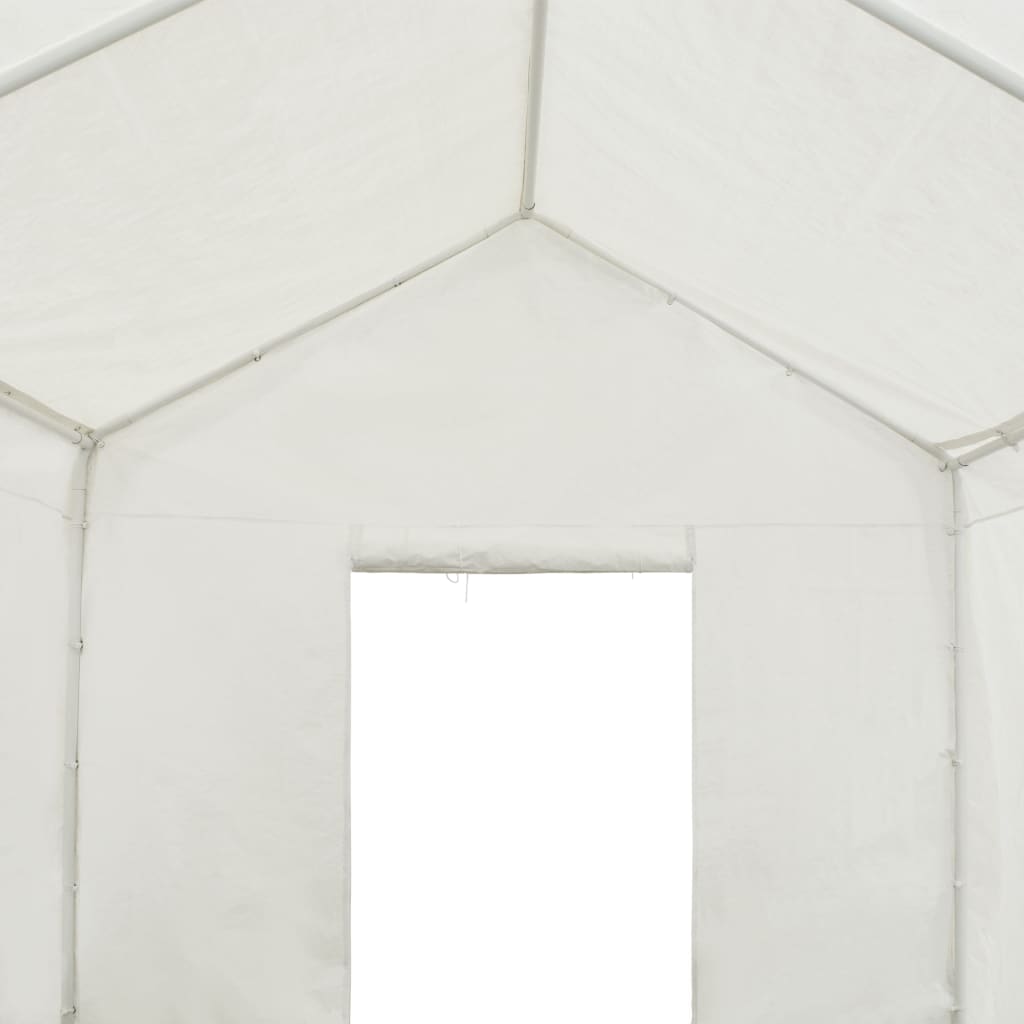 vidaXL Cort de depozitare, alb, 3 x 4 m, PE
