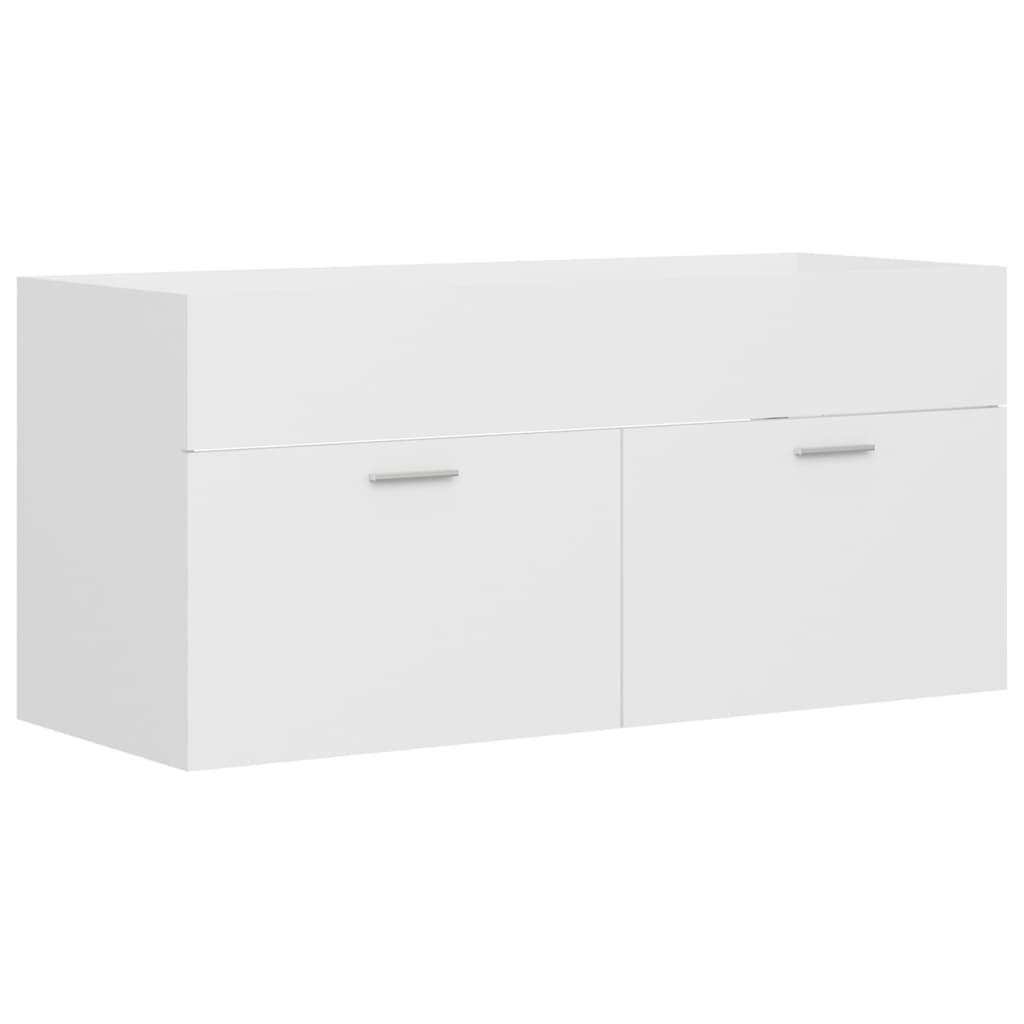 vidaXL Set mobilier de baie, alb, lemn prelucrat