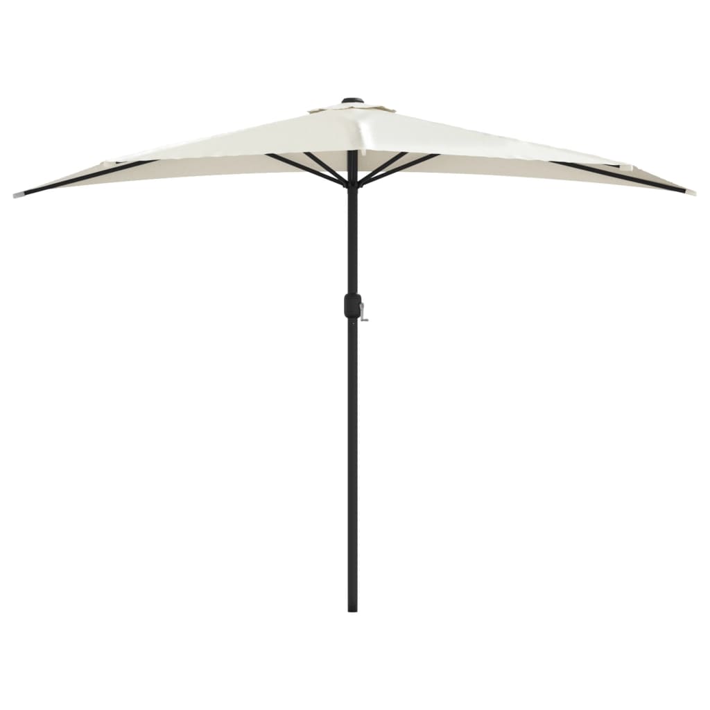 vidaXL Umbrelă de soare de balcon, tijă aluminiu, nisipiu, 300x155 cm
