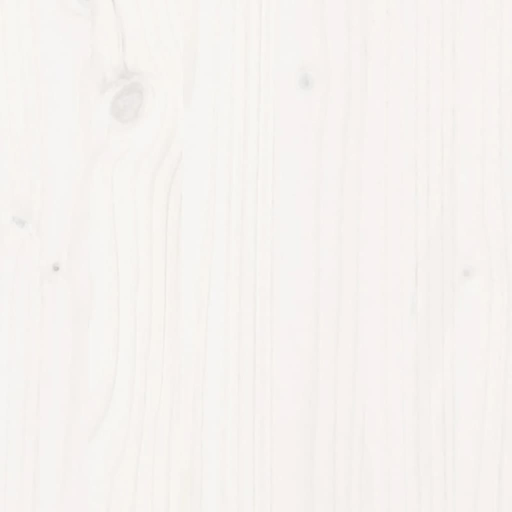 vidaXL Taburet de grădină cu perne, alb, lemn masiv de pin