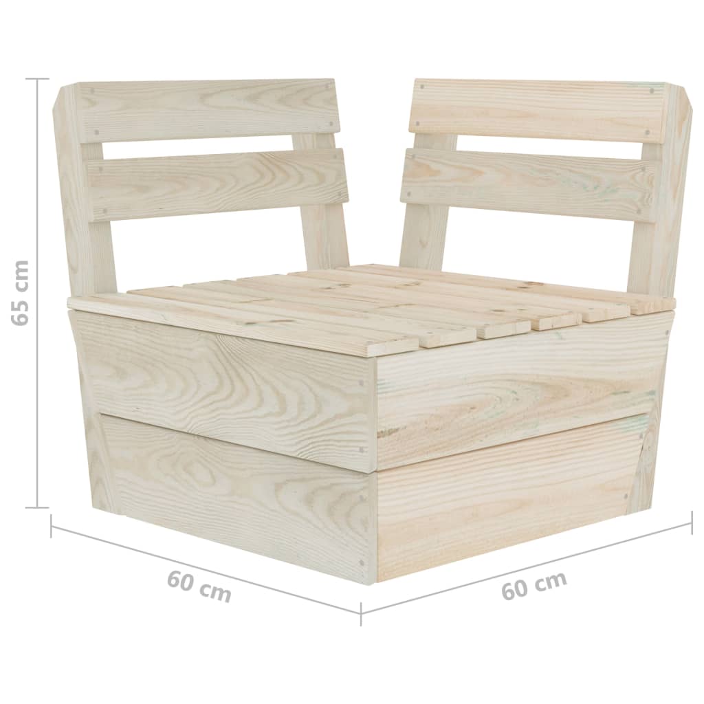 vidaXL Set mobilier de grădină paleți, 3 piese, lemn de molid tratat