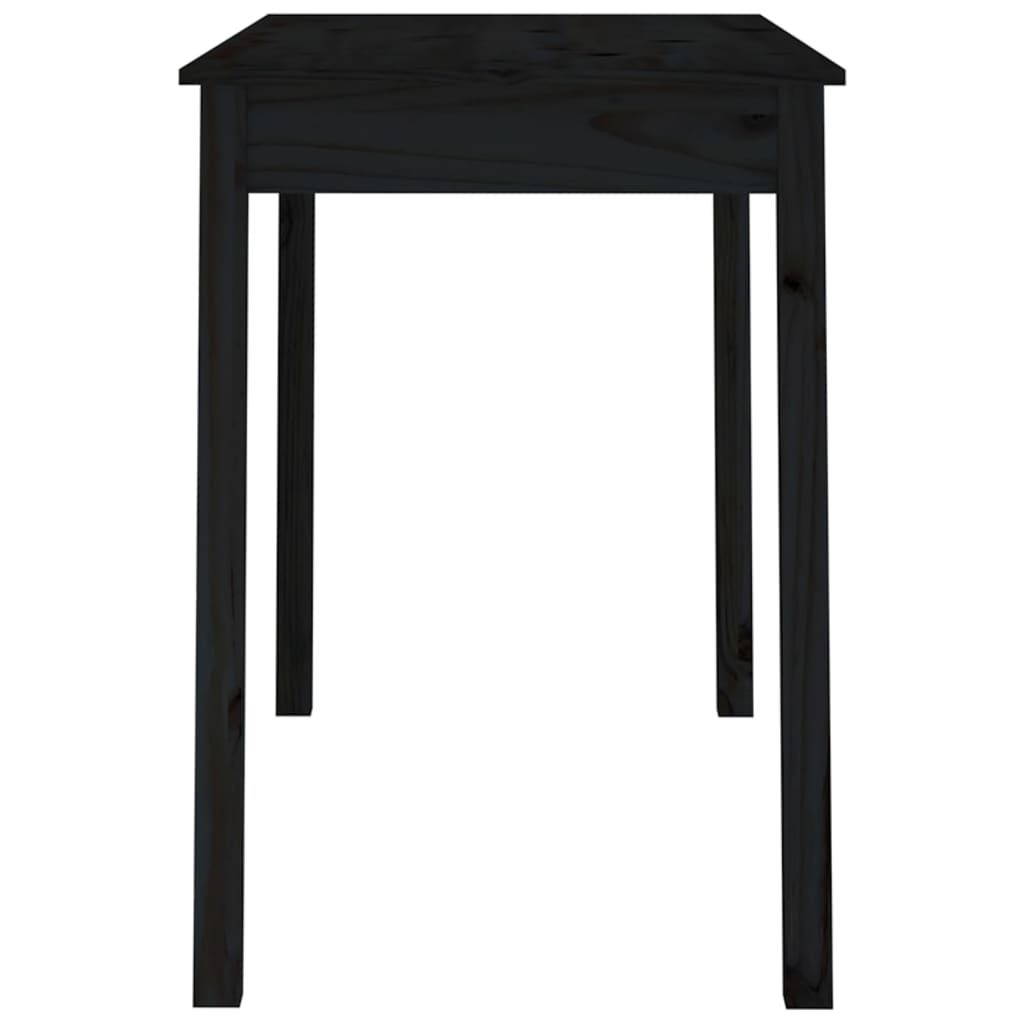 vidaXL Masă de sufragerie, negru, 110x55x75 cm, lemn masiv de pin
