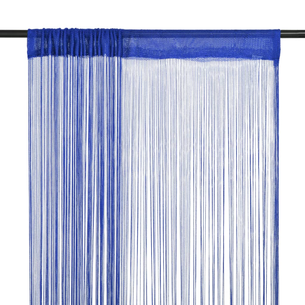 vidaXL Draperii cu franjuri, 2 buc., 100 x 250 cm, albastru